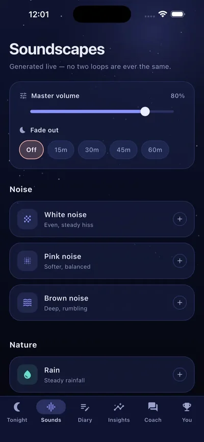 Sleep Max official promotional screenshot with sample app content
